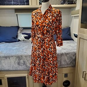 Calvin Klein Patterned Button Down Dress